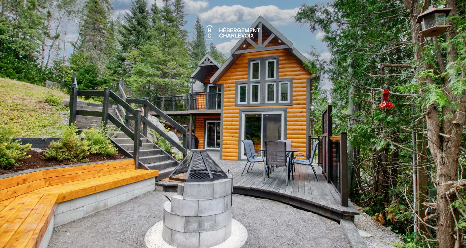 NOUF-256 - Chalet sur le bord d'un lac avec sentier, cascade et étang