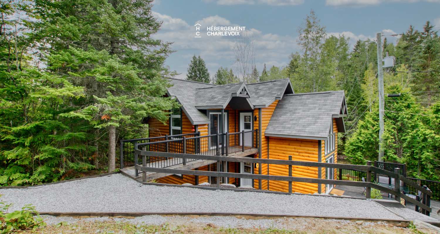 NOUF-256 - Chalet sur le bord d'un lac avec sentier, cascade et étang