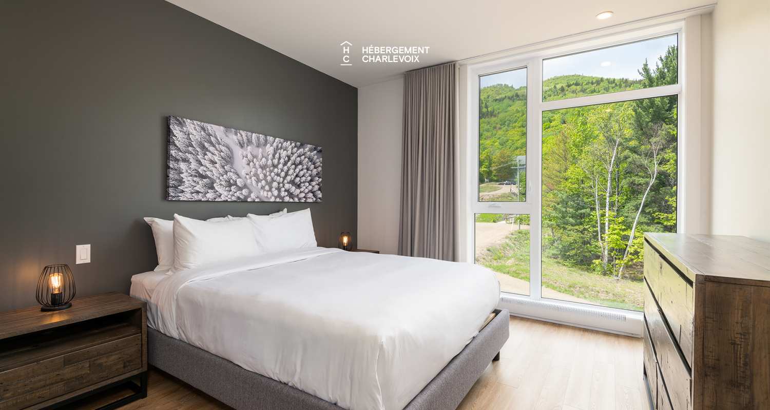 Cache 3 chambres, 1 lit King, 1 lit Queen, 2 lits simples superposés, 1 divan-lit - unité de coin - 1 à 8 personnes - 