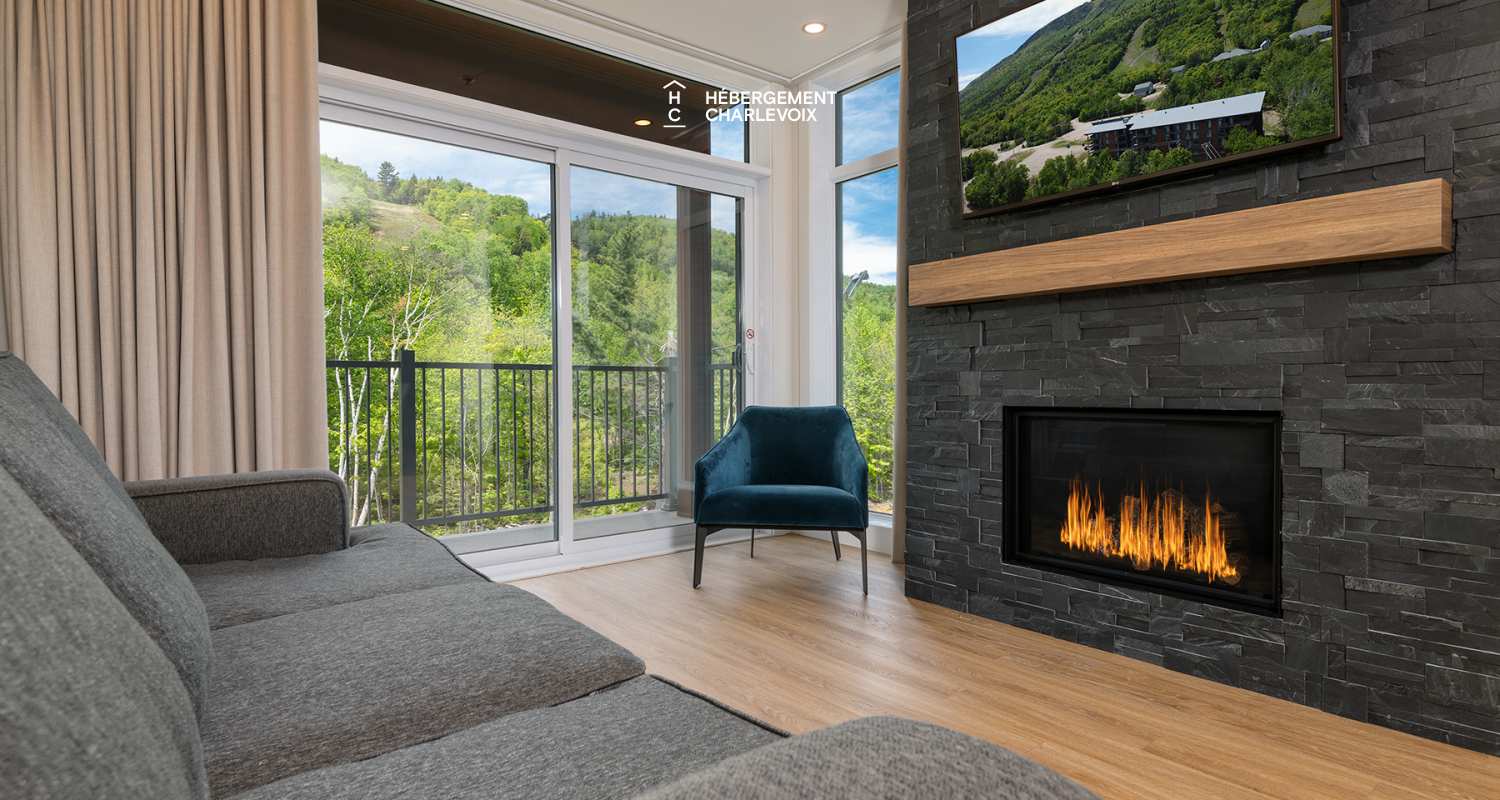 Cache 3 chambres, 1 lit King, 1 lit Queen, 2 lits simples superposés, 1 divan-lit - unité de coin - 1 à 8 personnes - 