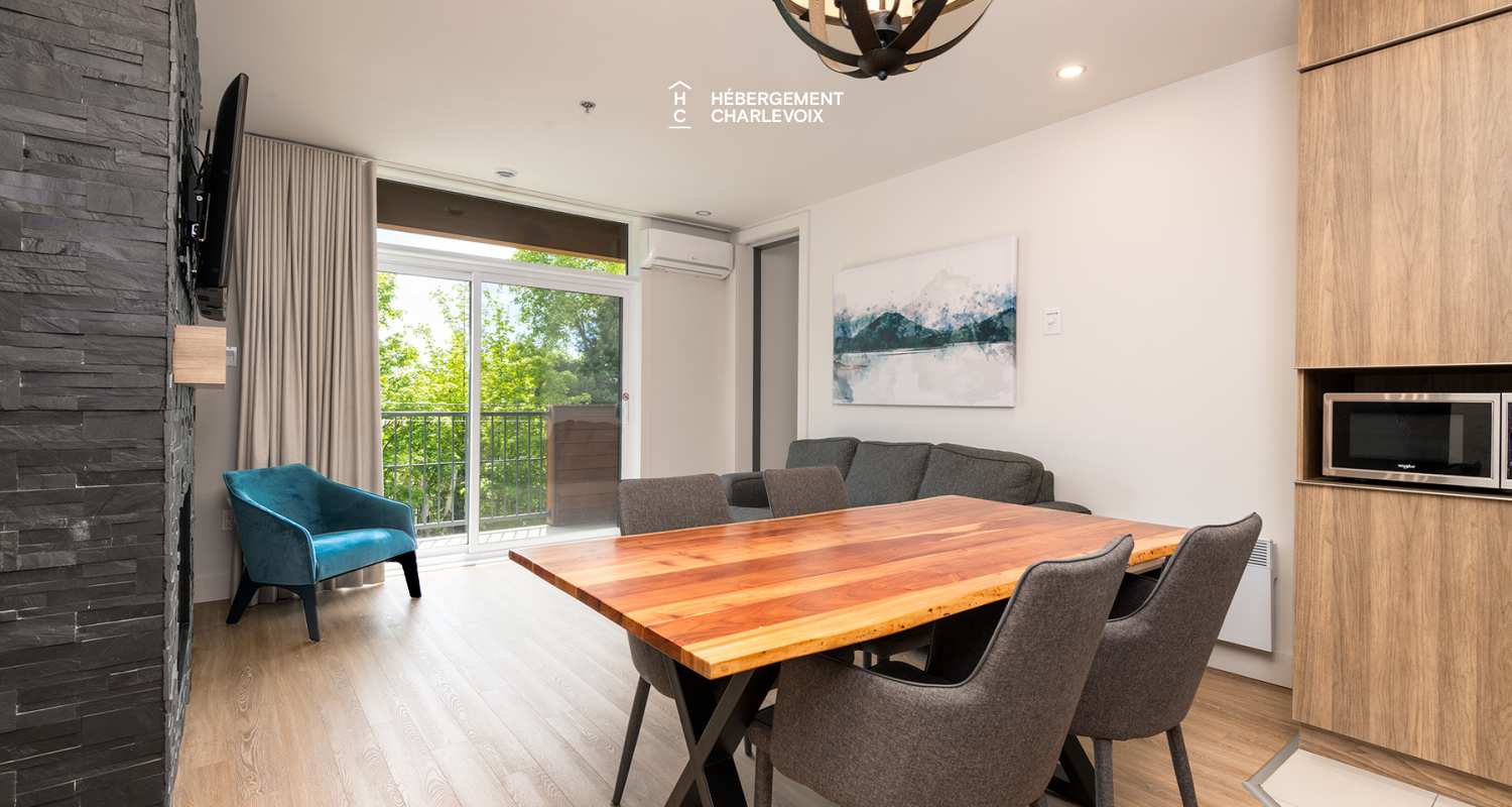 Cache 2 chambres-2 lits Queen, 2 lits simples superposés, 1 divan-lit - 1 à 8 personnes - Idéal pour l'hiver tout comme l'été