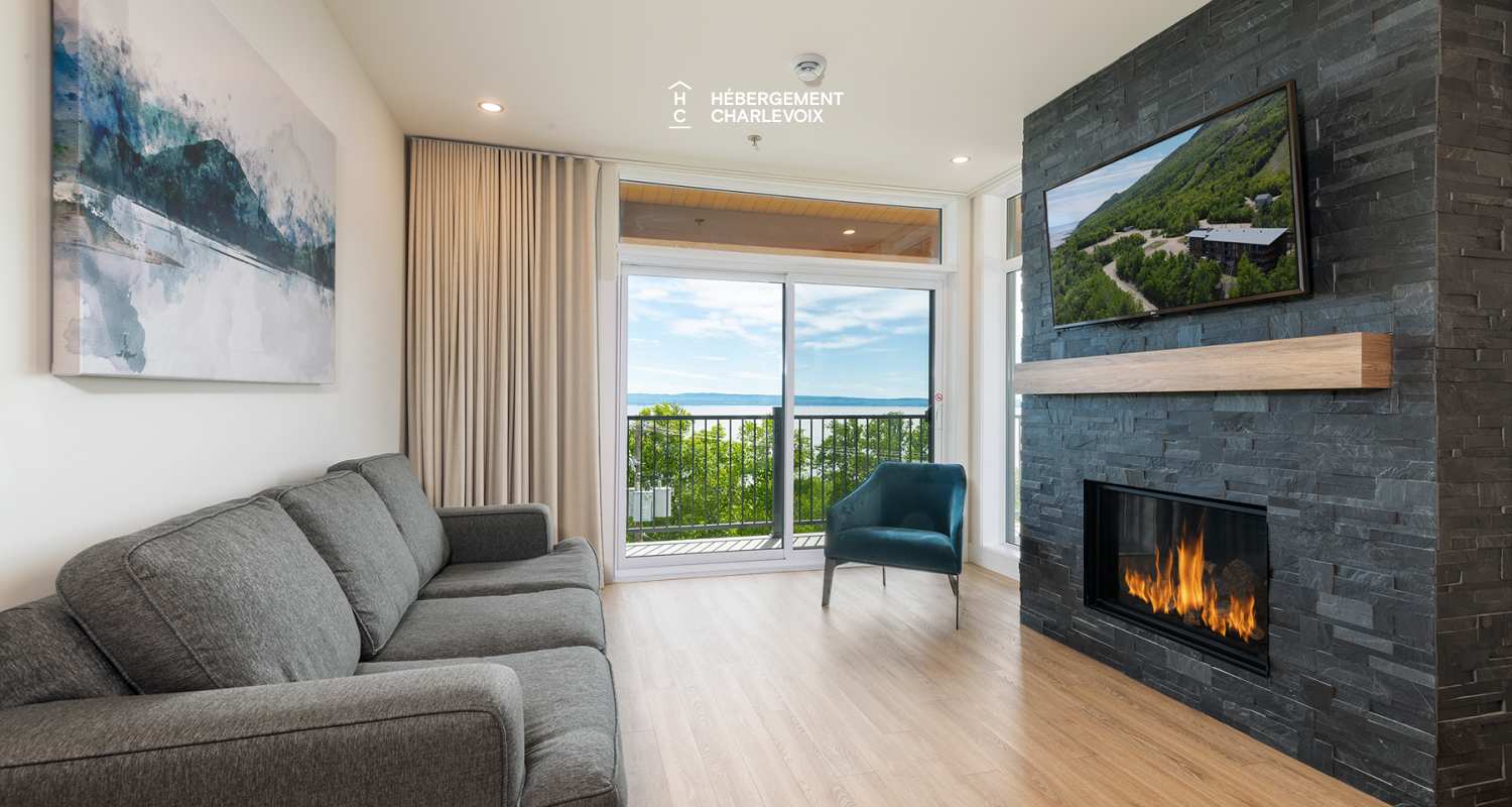 Cache 2 chambres-2 lits Queen, 2 lits simples superposés, 1 divan-lit - 1 à 8 personnes - Idéal pour l'hiver tout comme l'été