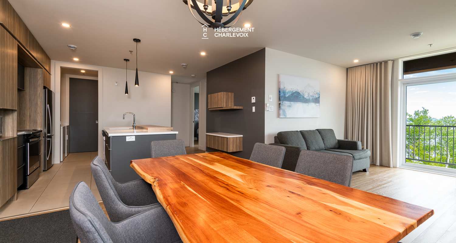 Cache 2 chambres-2 lits Queen, 2 lits simples superposés, 1 divan-lit - 1 à 8 personnes - Idéal pour l'hiver tout comme l'été