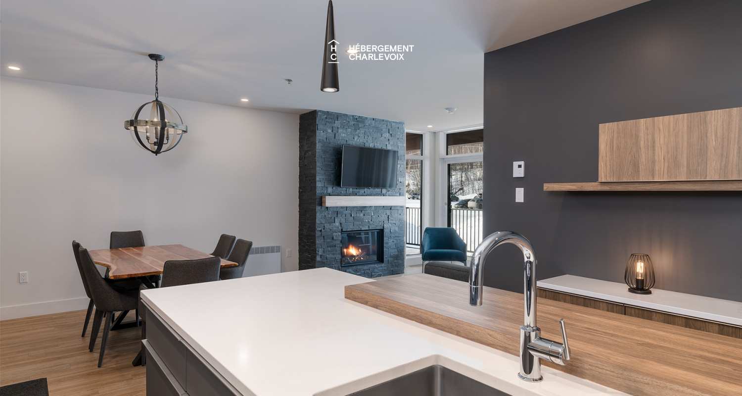 Cache 2 chambres-2 lits Queen, 2 lits simples superposés, 1 divan-lit - 1 à 8 personnes - Idéal pour l'hiver tout comme l'été