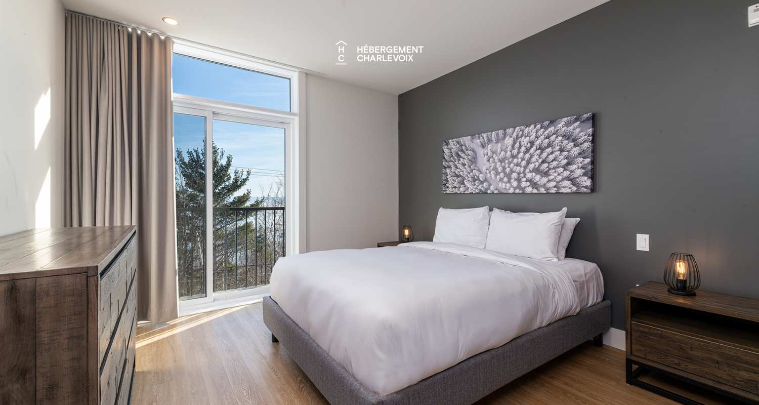 Cache 2 chambres-2 lits Queen, 2 lits simples superposés, 1 divan-lit - 1 à 8 personnes - Idéal pour l'hiver tout comme l'été